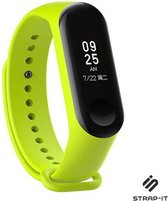 Siliconen Smartwatch bandje - Geschikt voor  Xiaomi Mi band 3 / 4 siliconen bandje - lime - Strap-it Horlogeband / Polsband / Armband