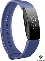 Siliconen Smartwatch bandje - Geschikt voor Fitbit Inspire / Inspire HR / Inspire 2 silicone band - blauw - Strap-it Horlogeband / Polsband / Armband - Maat: Maat L