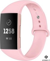 Siliconen Smartwatch bandje - Geschikt voor  Fitbit Charge 4 sportband - roze - Maat: S - Strap-it Horlogeband / Polsband / Armband