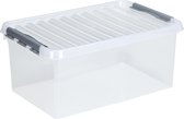 Sunware - Q-line opbergbox 45L transparant metaal - 60 x 40 x 26 cm