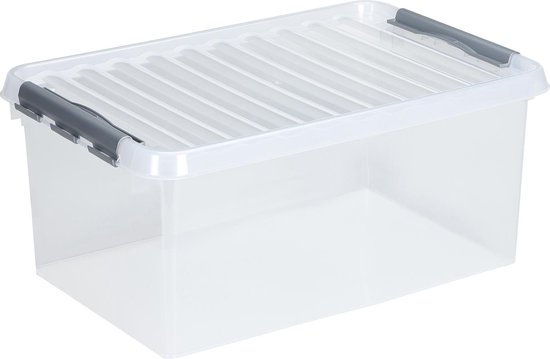 Sunware - Q-line opbergbox 45L transparant metaal - 60 x 40 x 26 cm |  bol.com