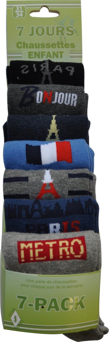 InterSocks Multipack - 7 paar - Jongens kousen - Maat 27/30 - Paris
