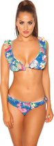 Bikini met roesjes (blauw) - M