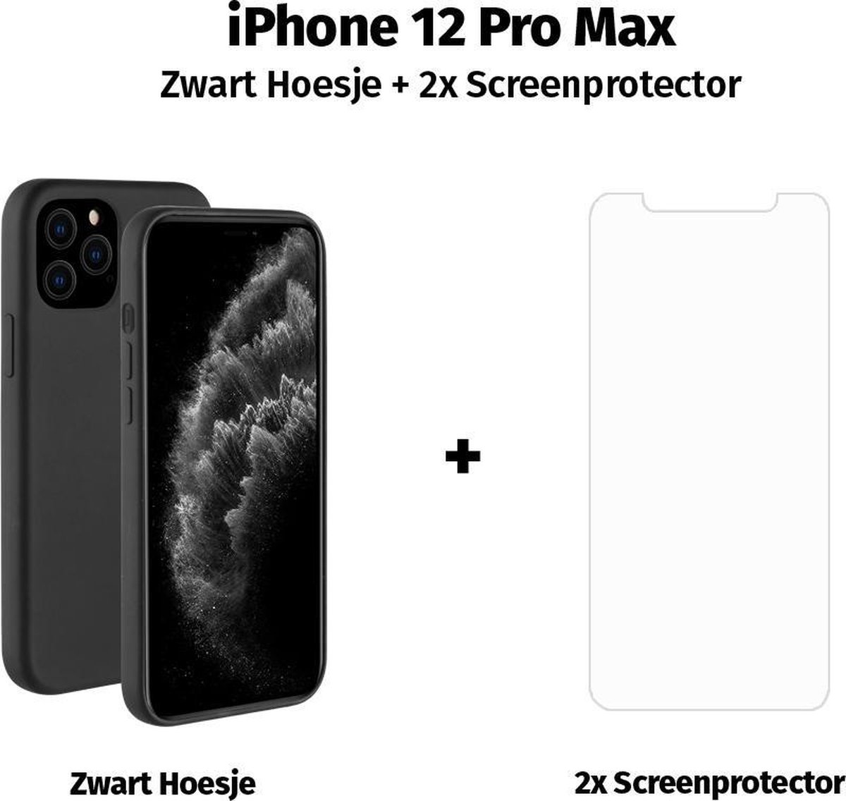 HGA Telefoonhoesje - Back Cover - Geschikt Voor Apple IPhone 12 Pro Max - Zwart