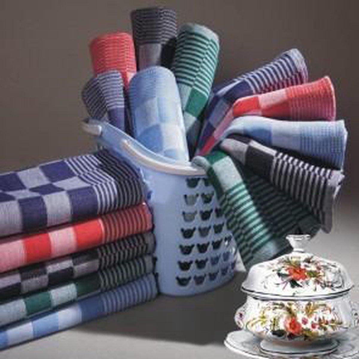 Homéé® Blokdoeken pompdoeken Theedoeken rood | set van 6 stuks | 70x70cm