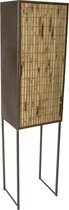 Cabinet kast van Bamboe en Metaal - Cabinet - Dressoir - Bamboo - Landelijk - Sfeer - Interieur - Botanic - Botanisch - Metaal - 160 cm hoog