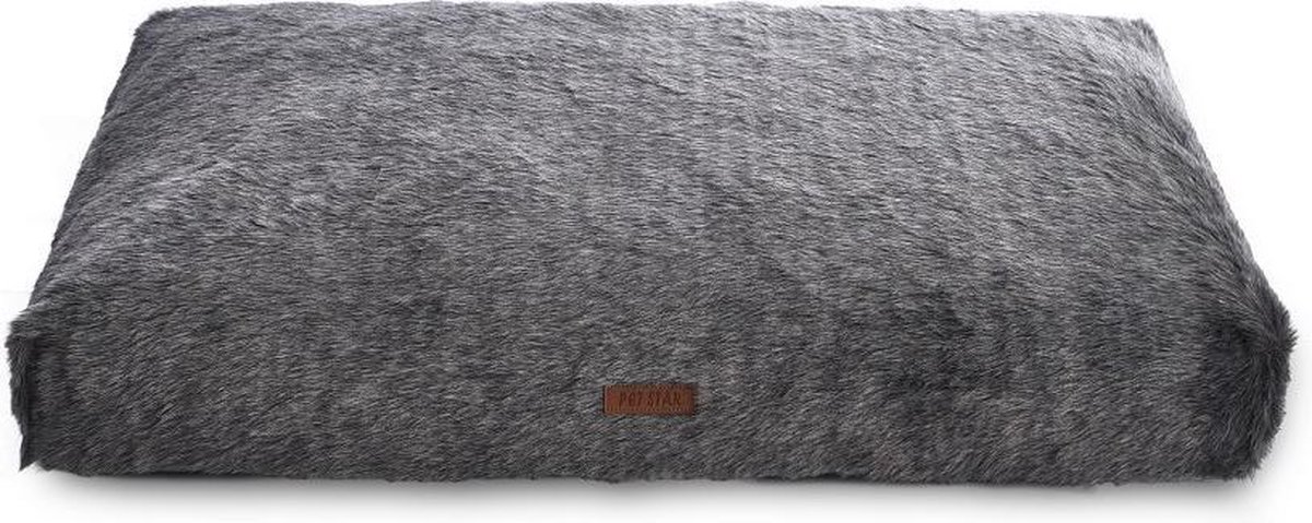 Topmast Hondenkussen Dierenkussen - Langhaar Pluche - zachte vulling - 91 x 69 cm - Grijs