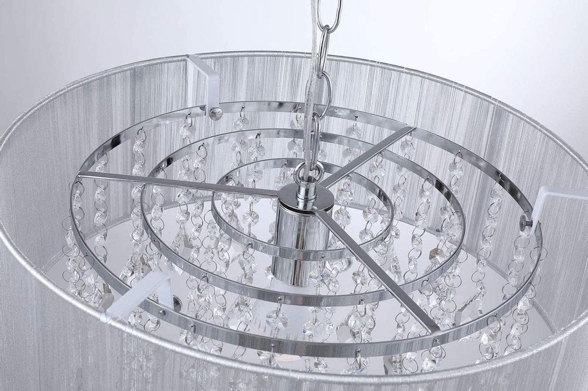 A1A9 Moderne inbouw kristallen kroonluchter, K9 kristal druppel ronde chroom plafondlampen, elegante LED hanglamp voor woonkamer, eetkamer, slaapkamer, lounge D35cm (4 lichten A1A9 Moderne inbouw kristallen kroonluchter, K9 kristal druppel ronde chroom plafondlampen, elegante LED hanglamp voor woonkamer, eetkamer, slaapkamer, lounge D35cm (4 lichten