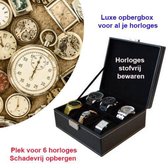 Luxe opbergbox voor al je horloges voor 6 horloges