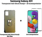 Samsung Galaxy A51 Hoesje Anti Shock met Ring + Gratis 3D Screenprotector / Gehard Glas