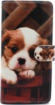 iPhone 12 Mini Hoesje met Print - Portemonnee Book Case - Kaarthouder & Magneetlipje - Puppy