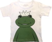 Ziegfeld T-shirt Kikker Koning Junior Katoen Wit/groen Mt 116