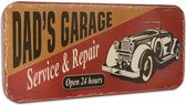 vintage Wandbord - retro reclame "Dads Garage" - Tinnen wandplaat - 46 cm hoog