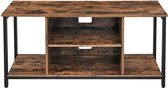 VASAGLE TV-kast, TV-tafel, TV-plank, lowboard met open vakken, woonkamer, 110 x 40 x 50 cm, industrieel ontwerp, vintage, donkerbruin