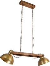 QAZQA - Lampe à suspension table à manger - 2 lumières - L 82 cm - Bronze