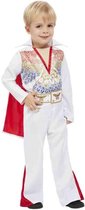 Smiffy's - Rock & Roll Kostuum - Elvis De Pelvis Rock N Roll Kind Kostuum - Rood, Wit / Beige - Maat 116 - Carnavalskleding - Verkleedkleding
