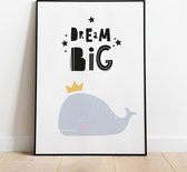 Label2X Poster - Walvis Dream Big - 29.7 X 42 Cm - Multicolor