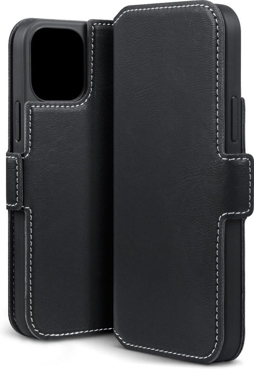 Qubits - slim wallet hoes - Geschikt voor iPhone 12 / Geschikt voor iPhone 12 Pro - Zwart