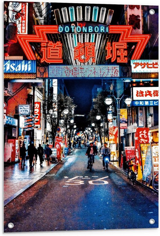 Tuinposter – Dotonbori - 60x90cm Foto op Tuinposter  (wanddecoratie voor buiten en binnen)