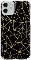 Casetastic Apple iPhone 12 / iPhone 12 Pro Hoesje - Softcover Hoesje met Design - Abstraction Outline Gold Print