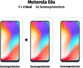 Motorola E6s Screenprotector - 1+2 Combi Deal! - 3x Tempered Glass Screen Protector / Gehard Glas