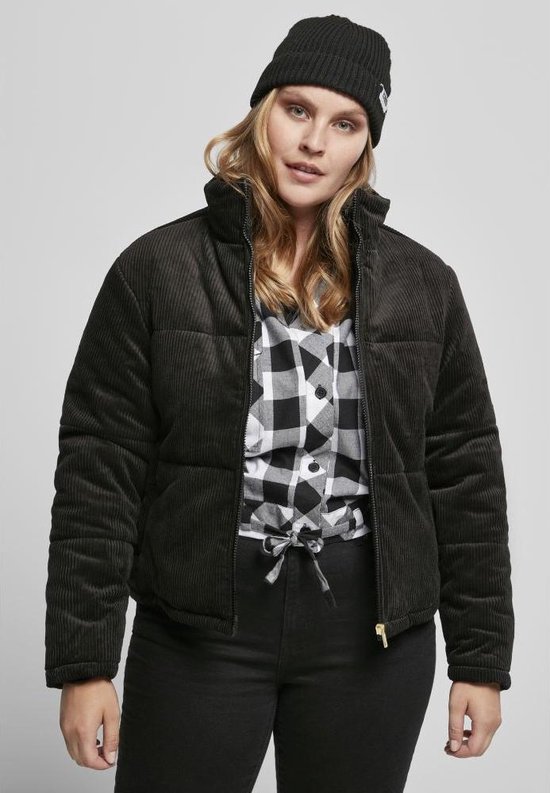 Urban Ladies Jacket bol Corduroy Black-4XL Winterjacke | Puffer Damen Classics