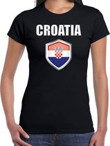Kroatie landen t-shirt zwart dames - Kroatische landen shirt / kleding - EK / WK / Olympische spelen Croatia outfit S
