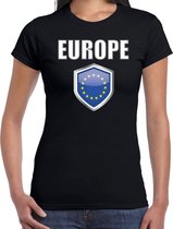 Europa landen t-shirt zwart dames - Europese landen shirt / kleding - EK / WK / Olympische spelen Europe outfit S