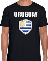 Uruguay landen t-shirt zwart heren - Uruguayaanse landen shirt / kleding - EK / WK / Olympische spelen Uruguay outfit L