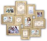 ZEP - Multi Fotolijst Talbot goud voor foto's 2x 9x9 4x 9x13 3x 10x15 2x 13x18 afmeting 68x59 cm - HA02G