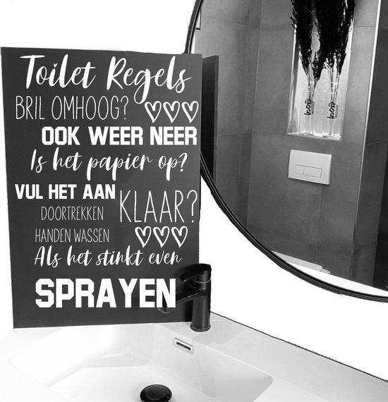 Sticker voor in het toilet- toiletregels-wc regels-60x40 cm
