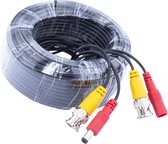 Bewakingscamera kabel (video + stroom) - 20 meter lang - Geschikt voor alle merken met BNC aansluiting
