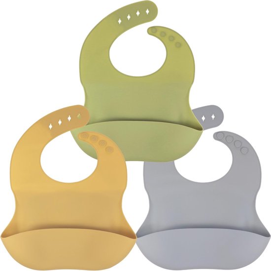 Bavoir bébé, 2 pièces, bavoirs en silicone avec bac de récupération, sans  BPA