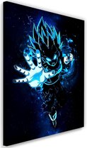 Schilderij , Dragon Ball  2 , 2 maten , blauw wit zwart , wanddecoratie