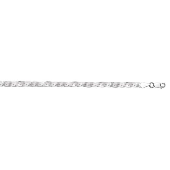 Lucardi Dames Armband met gevlochten schakel - Echt Zilver - Armband - Cadeau - 19 cm - Zilverkleurig