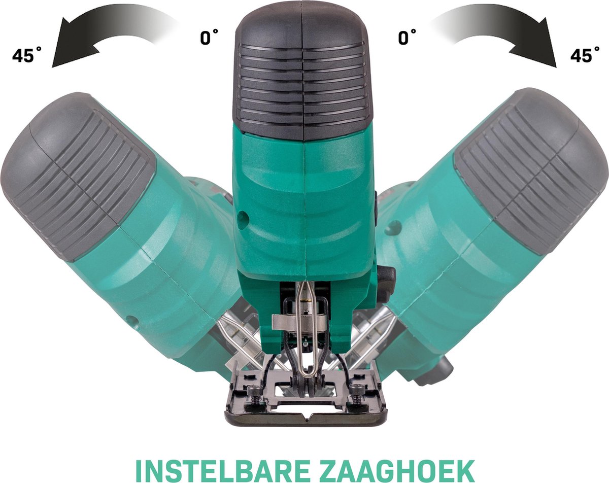 VONROC Decoupeerzaag 550W – Ergonomische T handgreep – 4 pendelstanden – Incl. 5 zaagbladen – foto 6