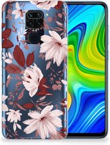 Silicone Back Case Xiaomi Redmi Note9 GSM Hoesje Watercolor Flowers