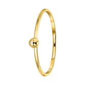 Lucardi Dames Ring met 3mm bal - Ring - Cadeau - 14 Karaat Goud - Geelgoud