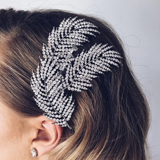 EVITA zilverkleurige bruidsspeld - haaraccessoire bruiloft