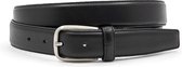 Zwarte nette heren riem 3.2 cm breed - Zwart - Klassiek - Echt Leer - Taille: 90cm - Totale lengte riem: 105cm