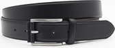 Mooie zwarte heren riem 3.5 cm breed - Zwart  - Echt Nubuck - Taille: 105cm - Totale lengte riem: 120cm