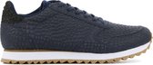 Woden Sneakers Dames - Lage sneakers / Damesschoenen - Nubuck - Ydun Croco II - Crocoprint  -  Blauw - Maat 39