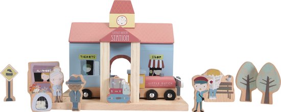 Thumbnail van een extra afbeelding van het spel Little Dutch Treinbaanuitbreiding - Treinstation