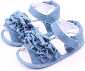 Blauwe jeans look sandaal met strik - Textiel - Maat 21 - Harde zool - 12 tot 18 maanden