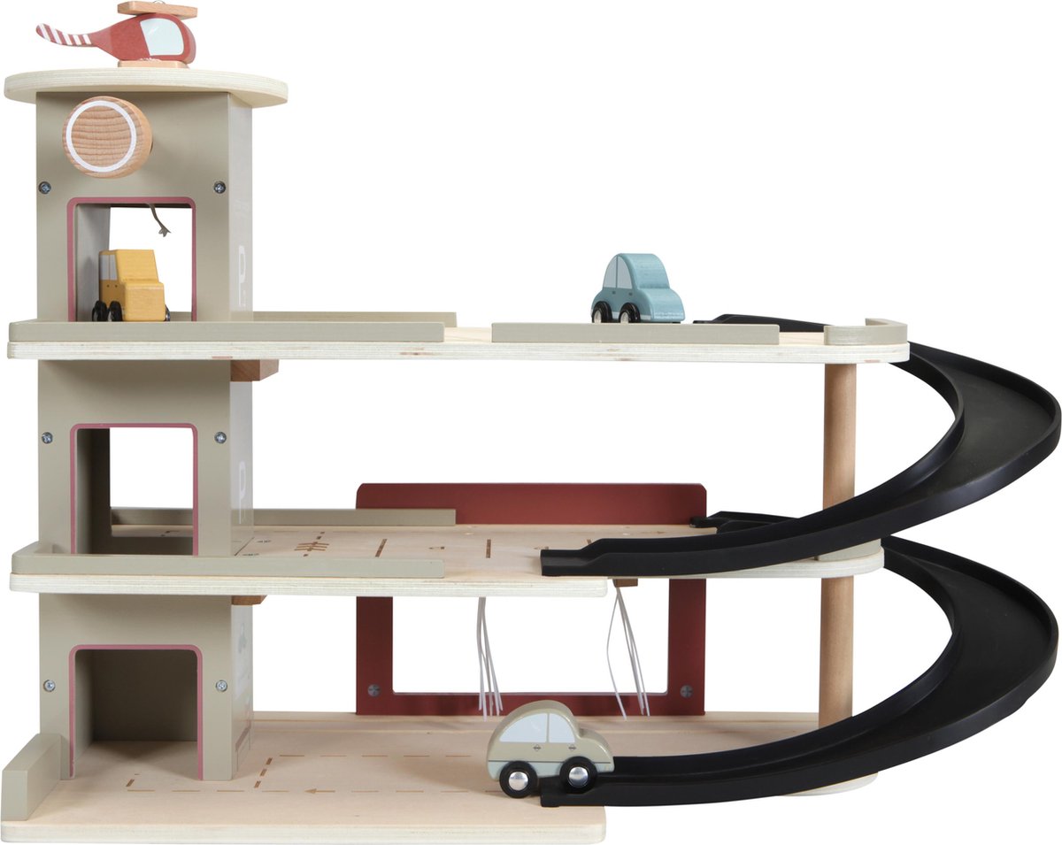 Little Dutch Treinbaanuitbreiding - garage multicolour FSC — afbeelding 4