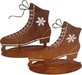 Decoratieve schaatsen set van twee kerst decoratie, wintertijd