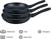 Royal Swiss Koekenpannenset 3-delig (zwart) Marmeren coating