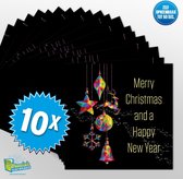 10x Muziekwenskaart - Kerst modern – zelf opneembaar – 60 seconden – 21x21cm – hoge kwaliteit – inclusief envelop