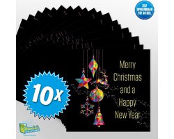 10x Muziekwenskaart - Kerst modern – zelf opneembaar – 60 seconden – 21x21cm – hoge kwaliteit – inclusief envelop