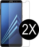 2X Screenprotector tempered glass Samsung Galaxy A8 (2018) – glasplaatje bescherming – pantserglas